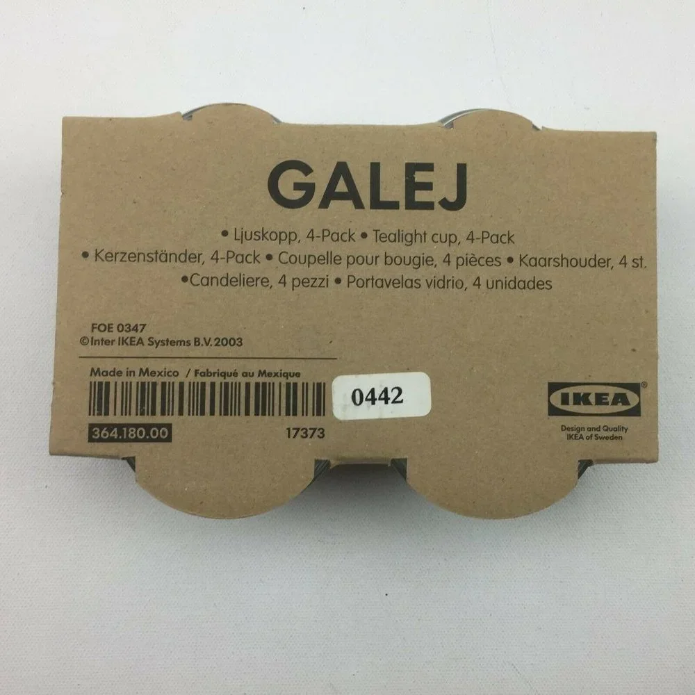 Galej Ikea Tealight Cup Holders Pack of 4 Glass Cups 0442
